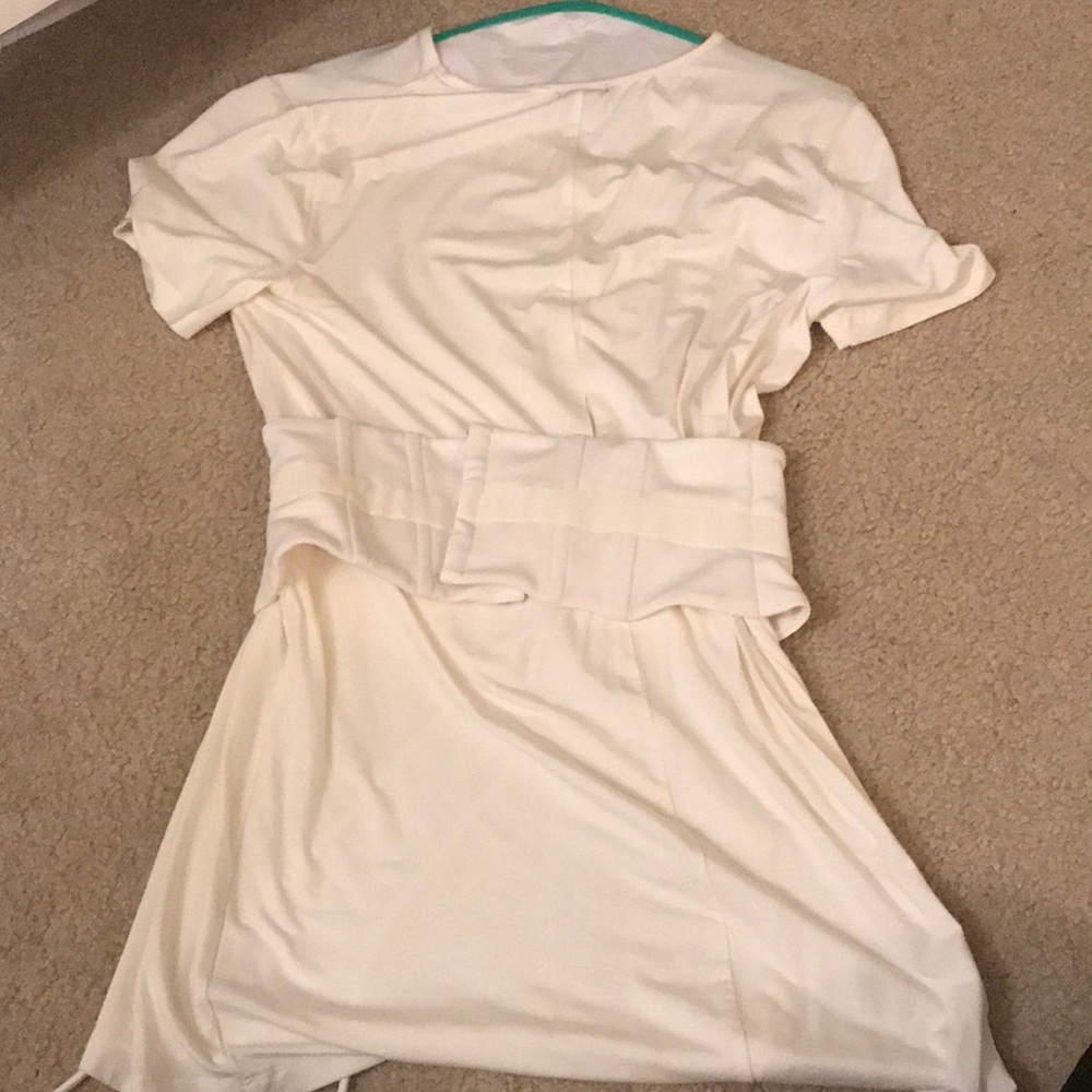 White corset tie up cotton dress